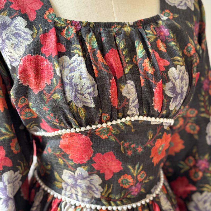 Rosabelle Black Vintage Long Dress