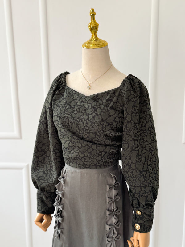 Sage Jacquard Blouse