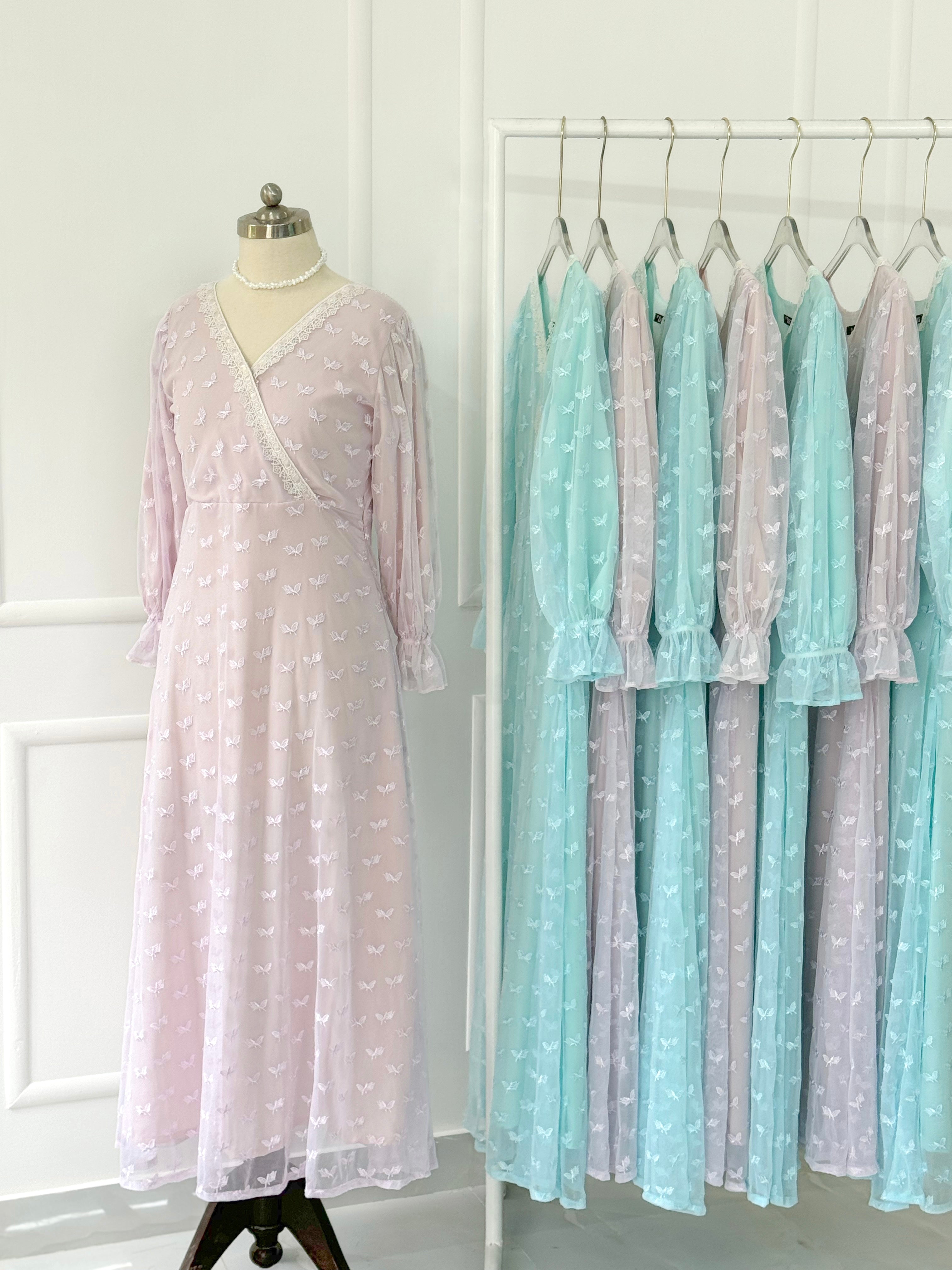 Blush Embroidered Net Dress