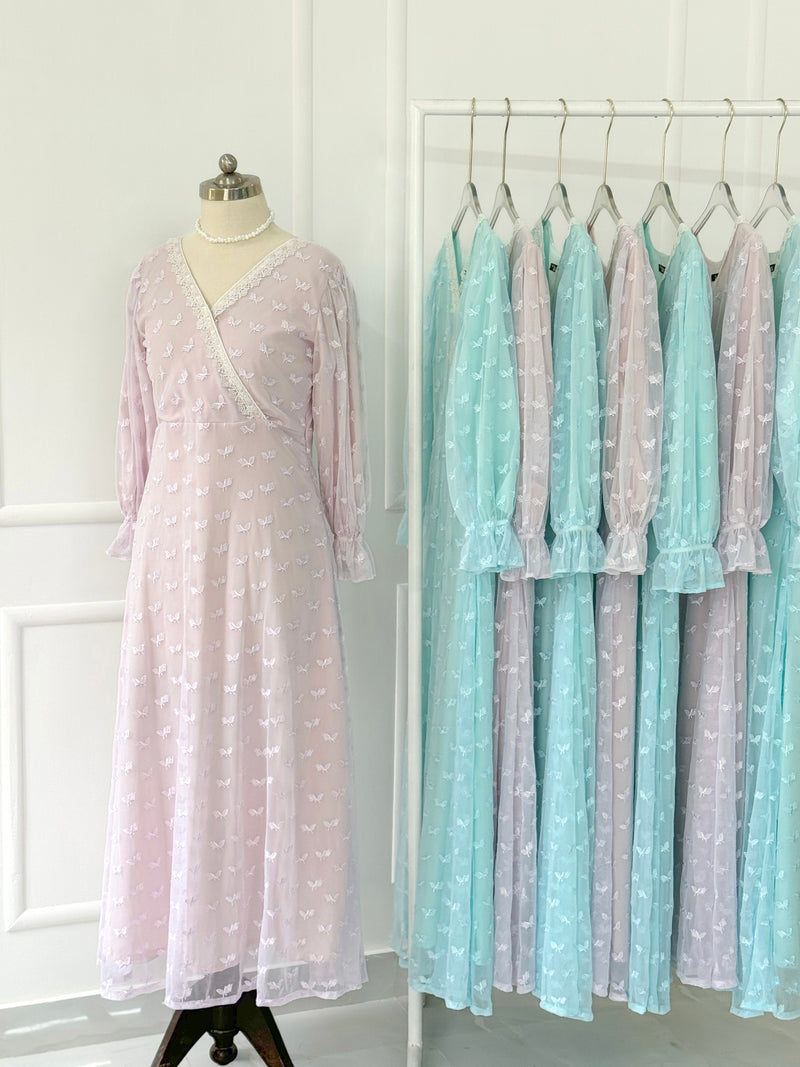 Blush Embroidered Net Dress