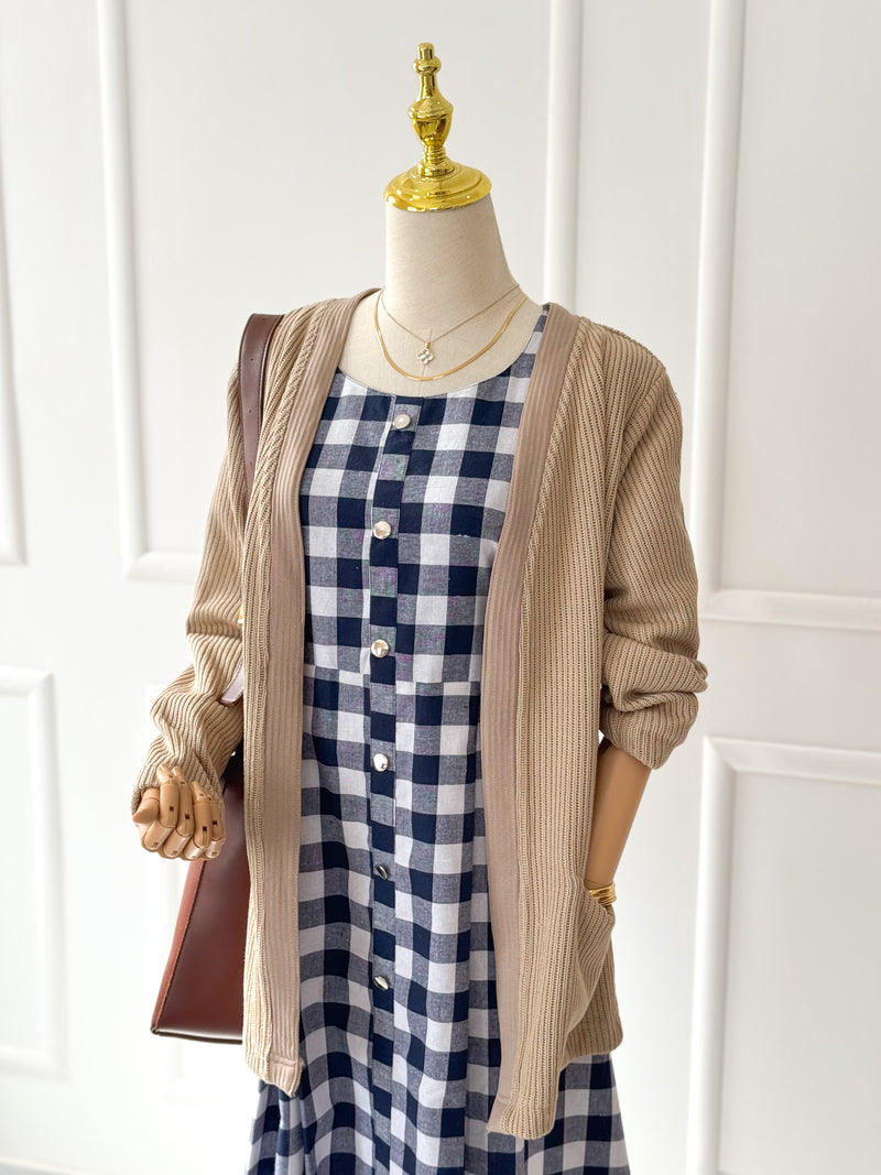 Oat Beige Knit Cardigan