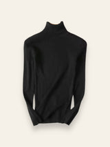 Black Turtle Neck – Slim-Fit Elastic Knit