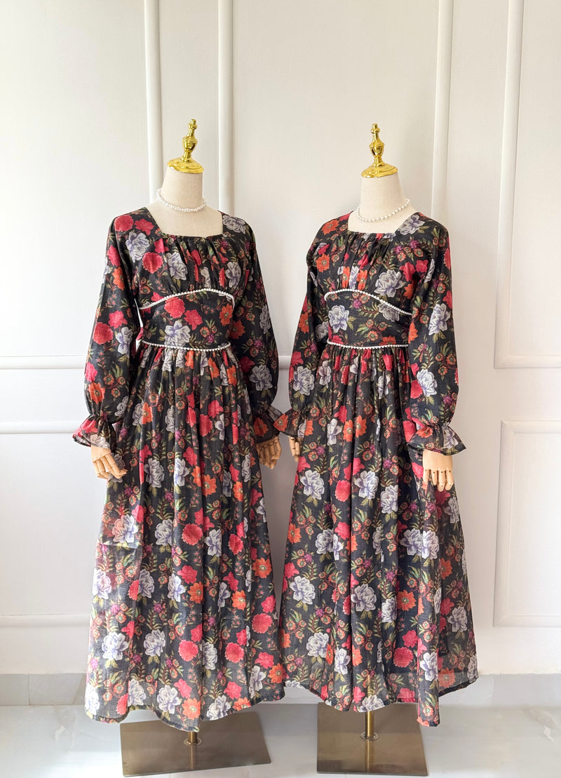 Rosabelle Black Vintage Long Dress