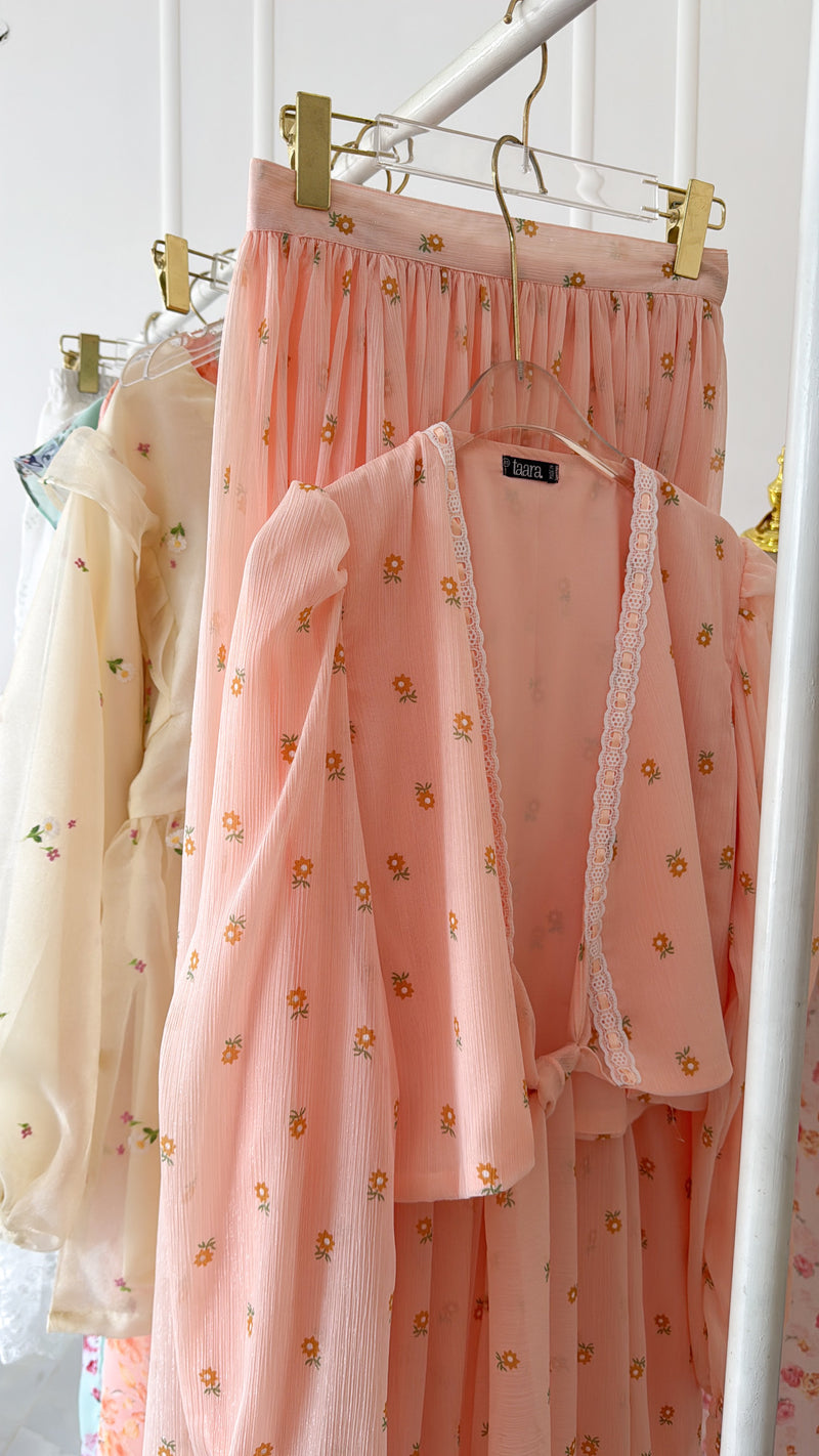 Blush blouse and long skirt set