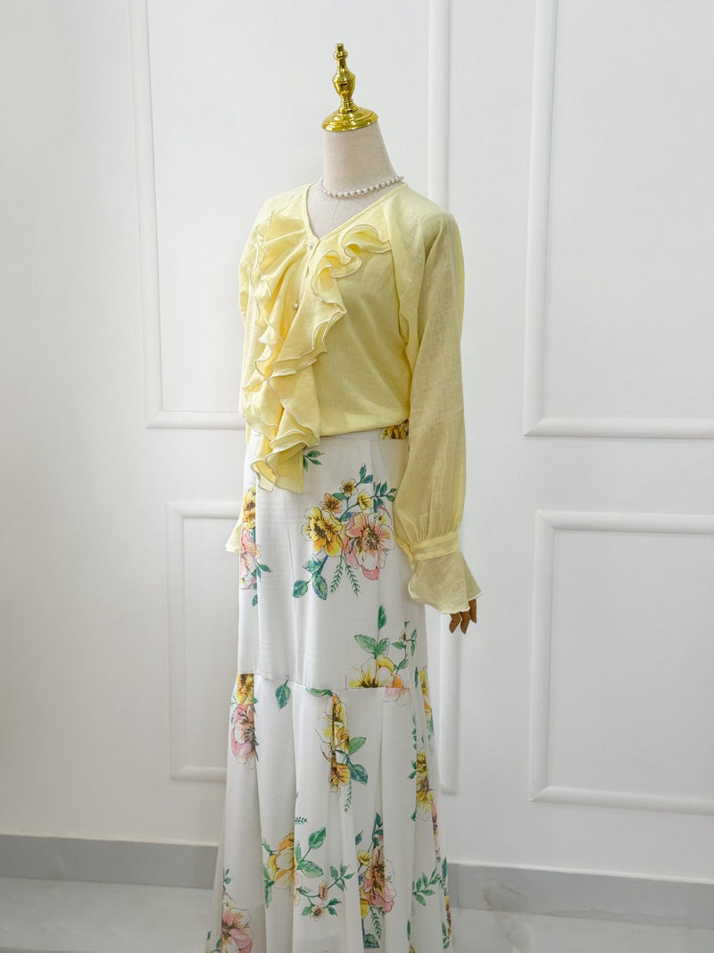 Buttercream Ruffled Top