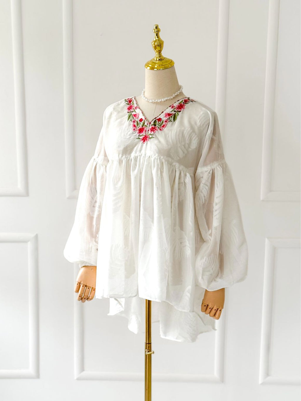 Camellia Embroidered Boho Top