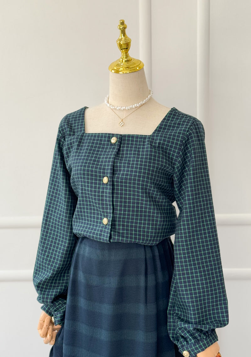 Pixi Buttoned Down Chequered Top