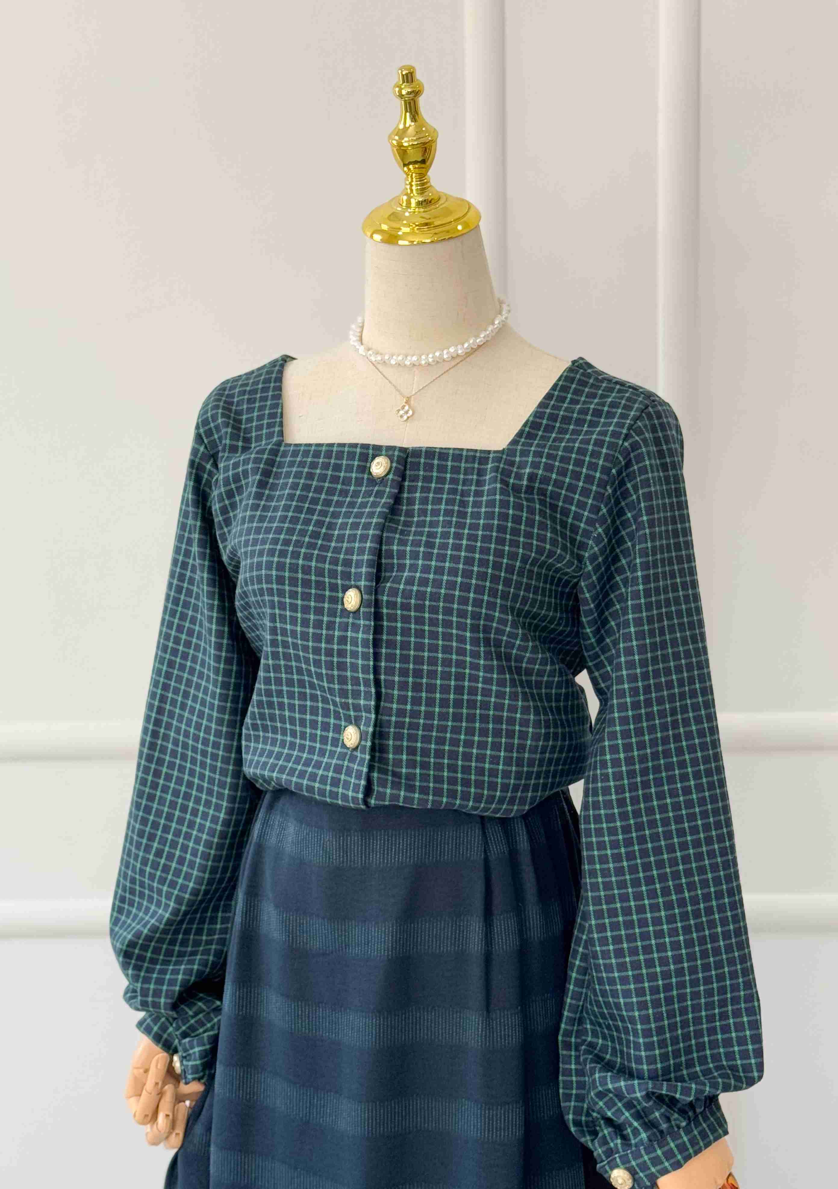 Pixi Buttoned Down Chequered Top