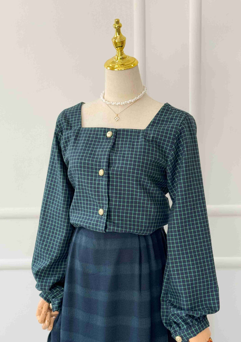 Pixi Buttoned Down Chequered Top
