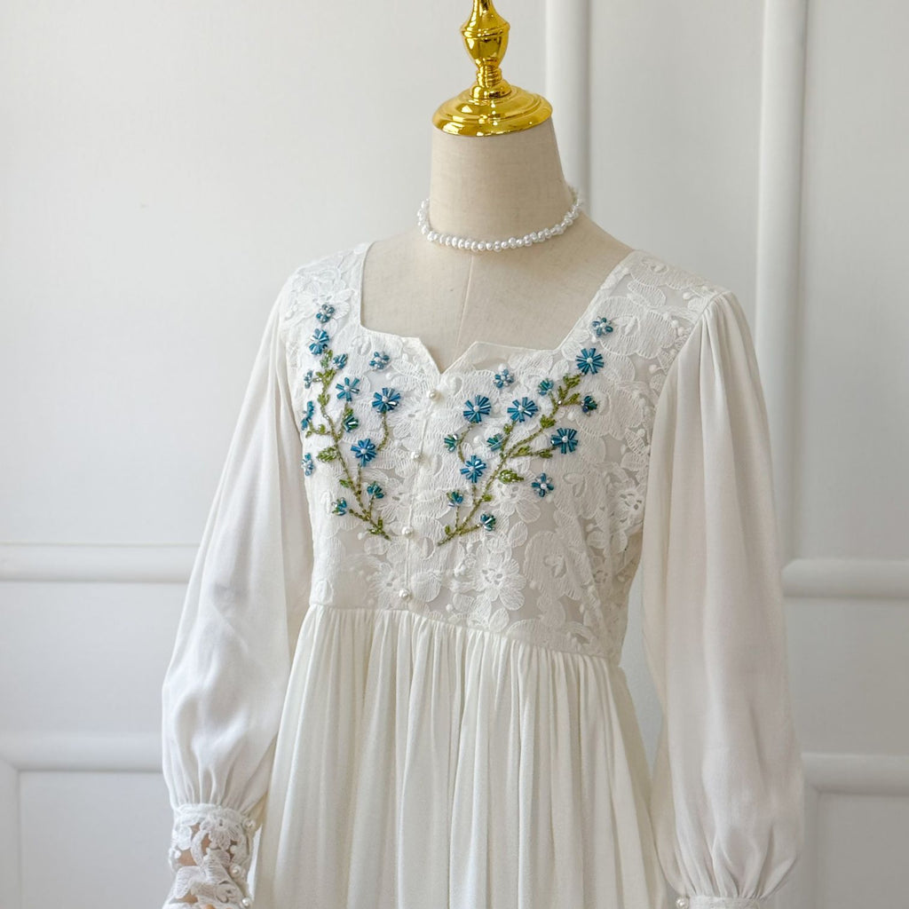 Dove Embroidered Long Dress