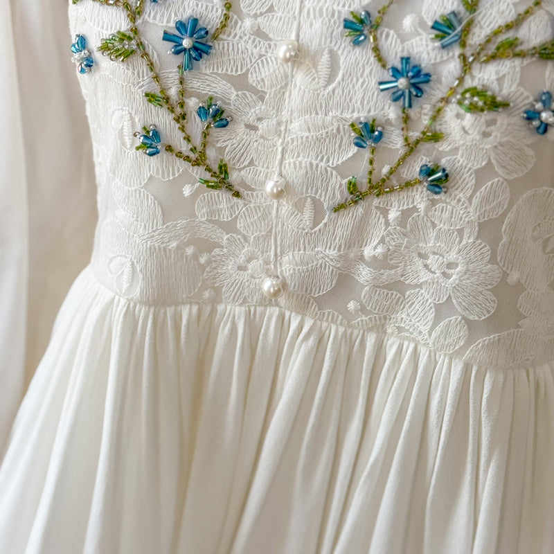 Dove Embroidered Long Dress