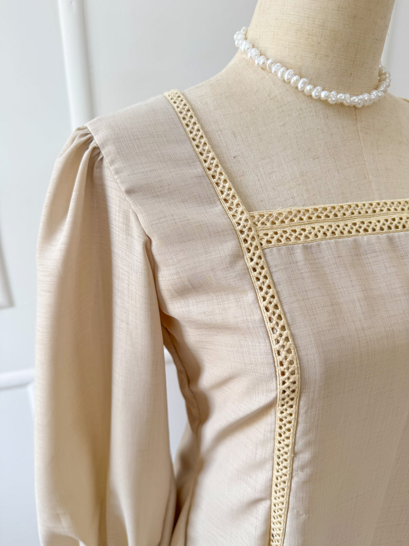 Lama Beige Long Modest Dress