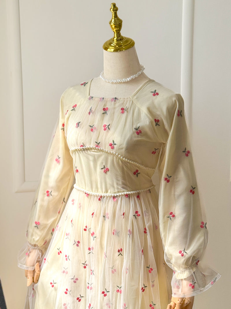 Chérie Embroidered Long Dress