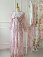 Taffy Pink and White Organza Dress