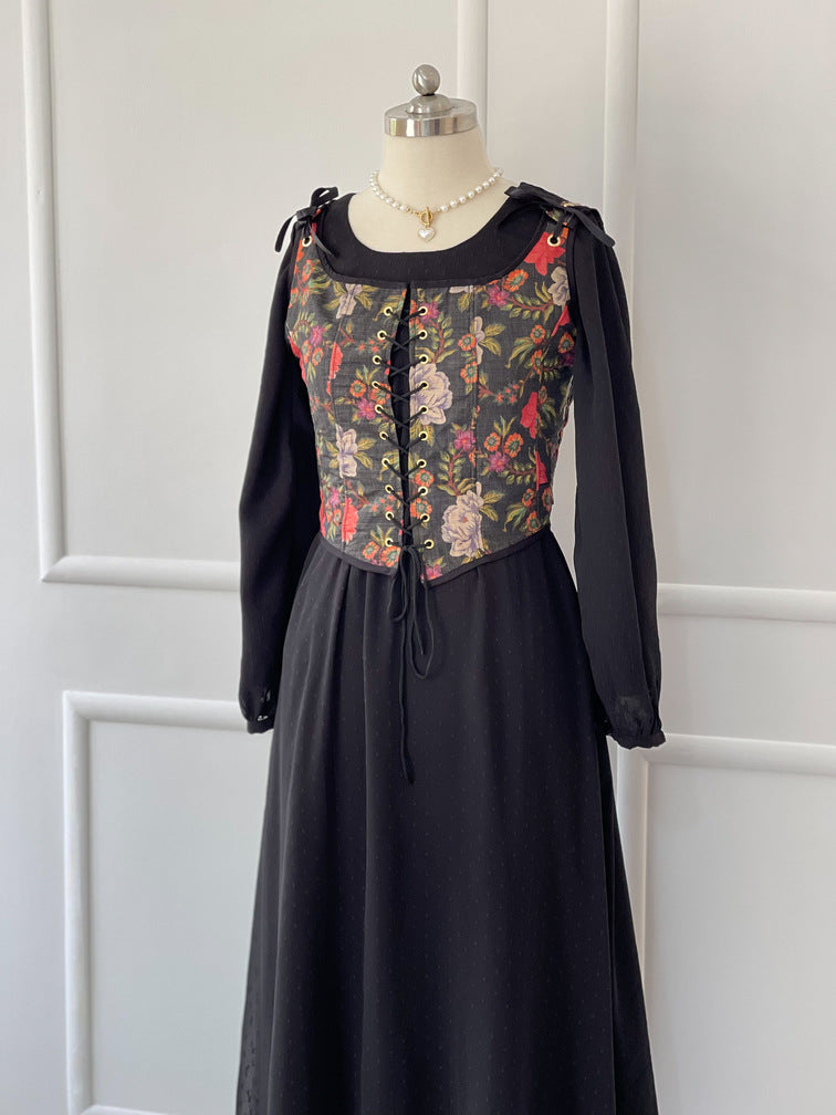 Black Broshia Pearl Dress