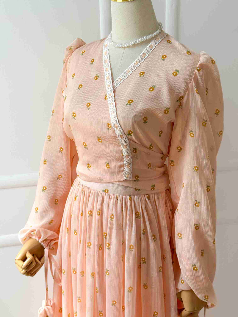 Blush blouse and long skirt set