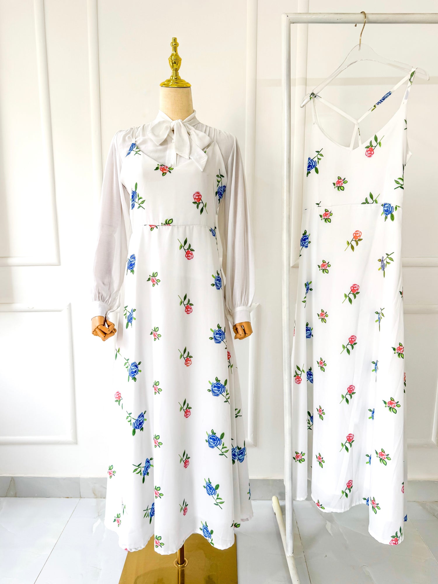 Wisteria Long Cross Back Dress