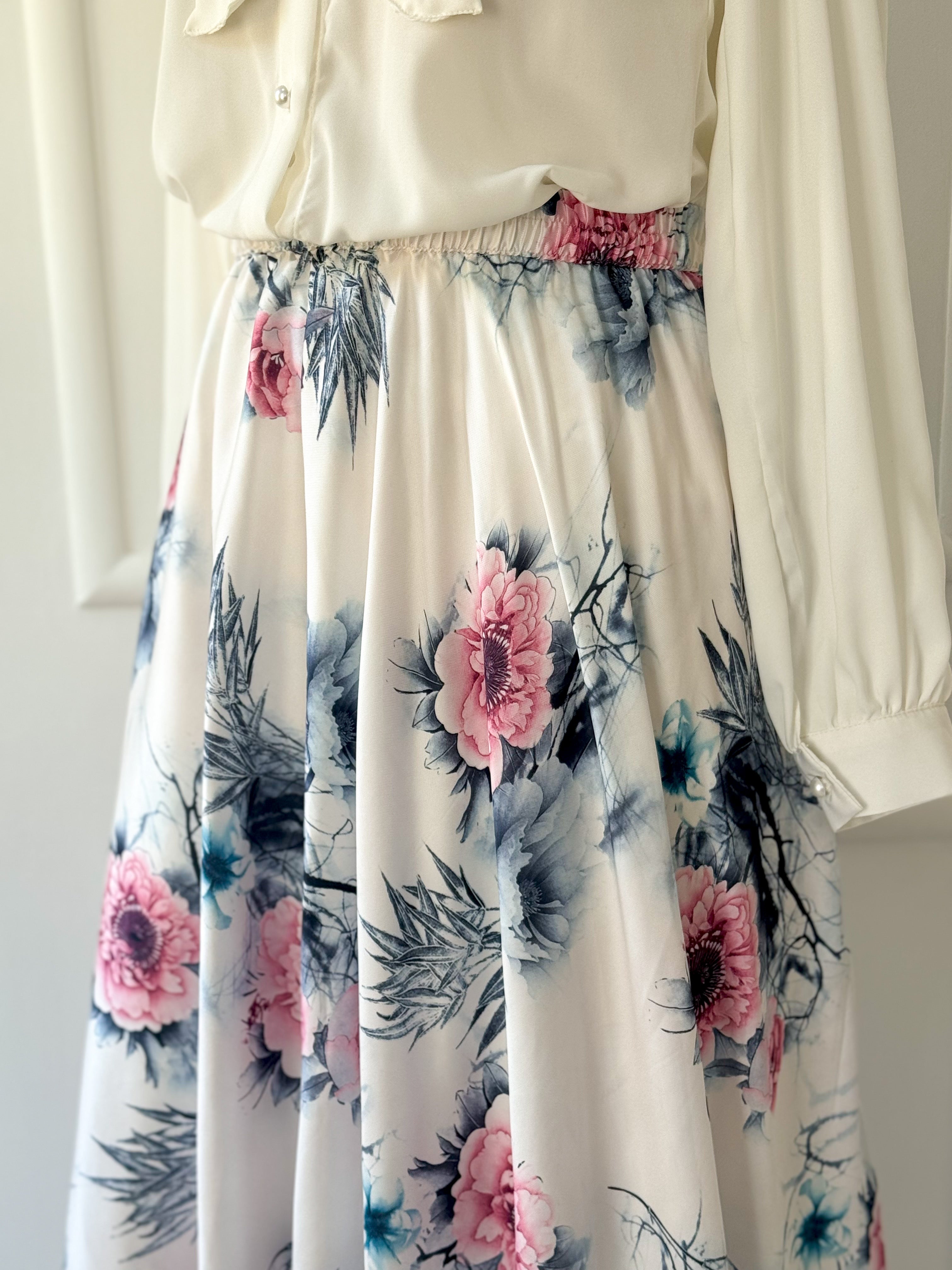 Aura Floral Long Skirt