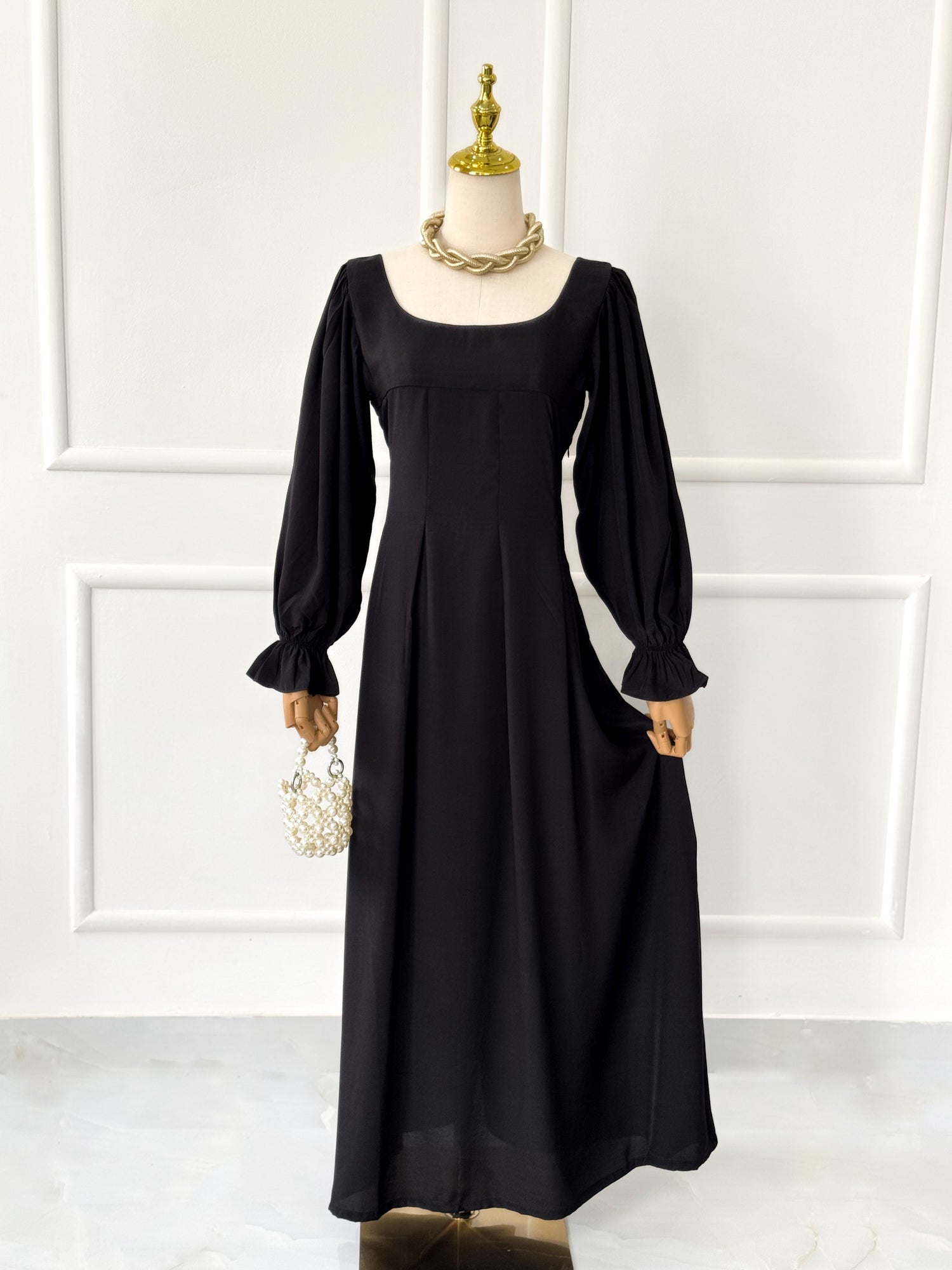 Black Chiffon Long Dress