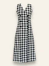 Chess Wrap Dress – Elegant Long Party Style