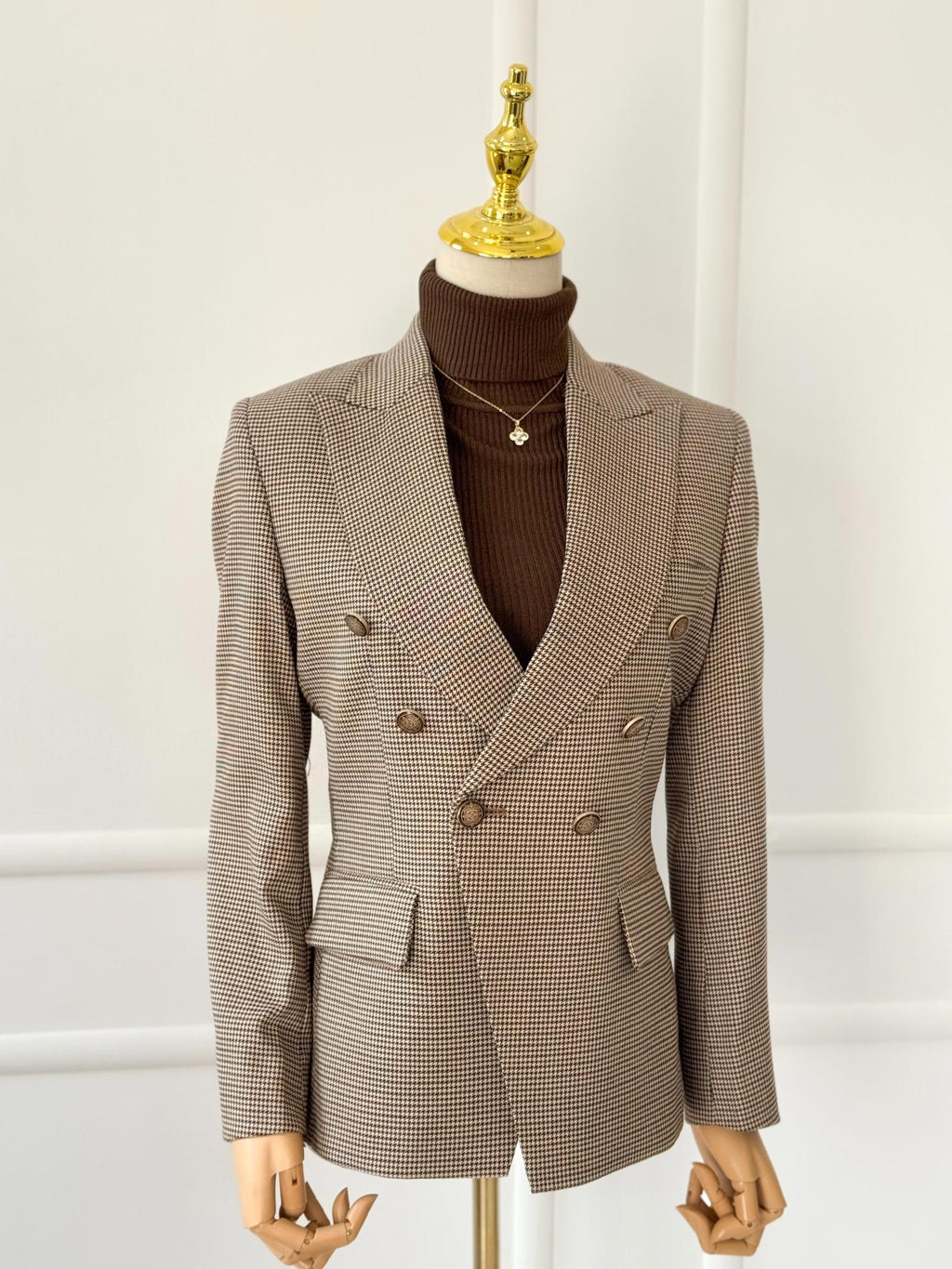 Chestnut Grid Tailored Blazer