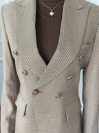 Chestnut Grid Tailored Blazer