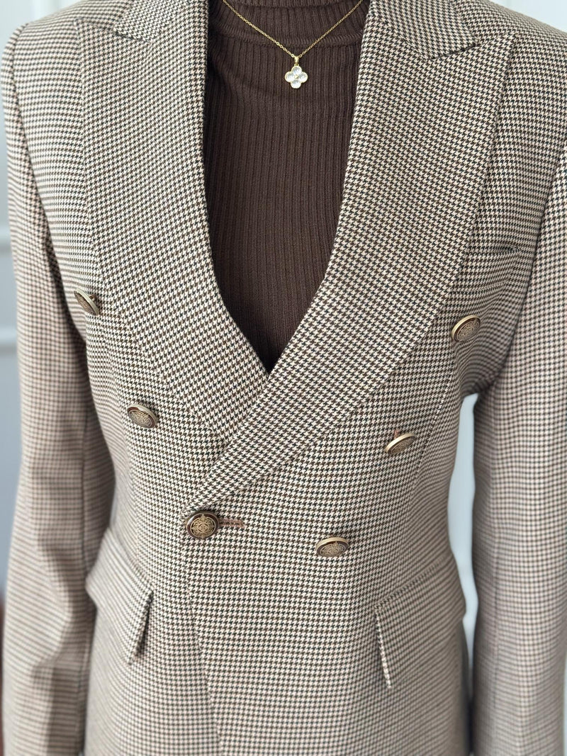 Chestnut Grid Tailored Blazer