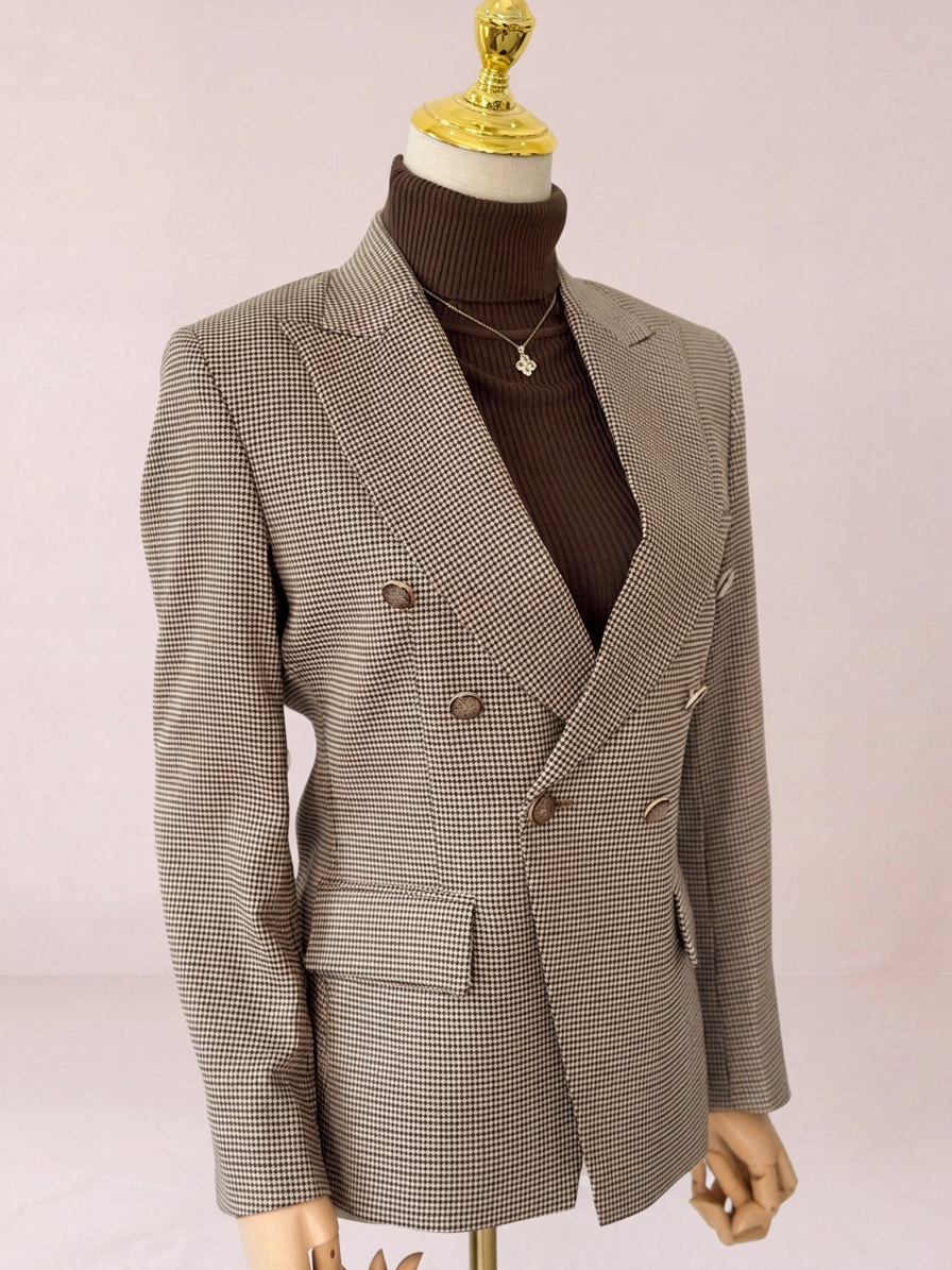 Chestnut Grid Tailored Blazer