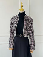 Midnight Tweed Crop Jacket