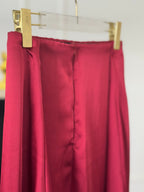 Red Silk Long Skirt