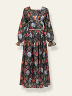 Rosabelle Black Vintage Long Dress