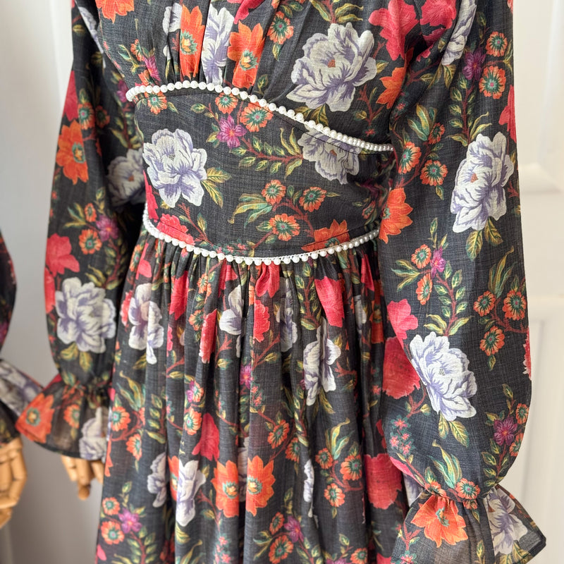 Rosabelle Black Vintage Long Dress