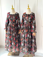 Rosabelle Black Vintage Long Dress
