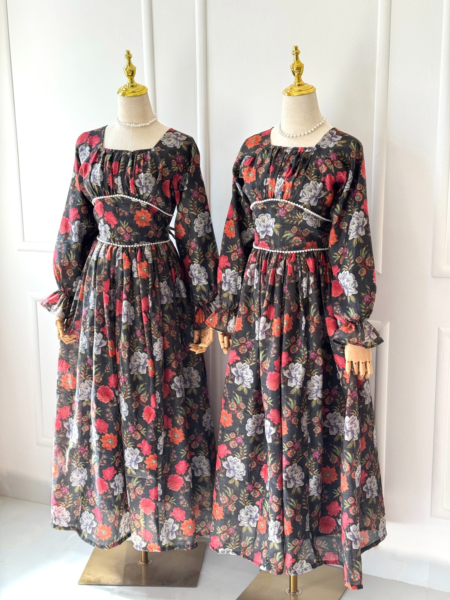 Rosabelle Black Vintage Long Dress