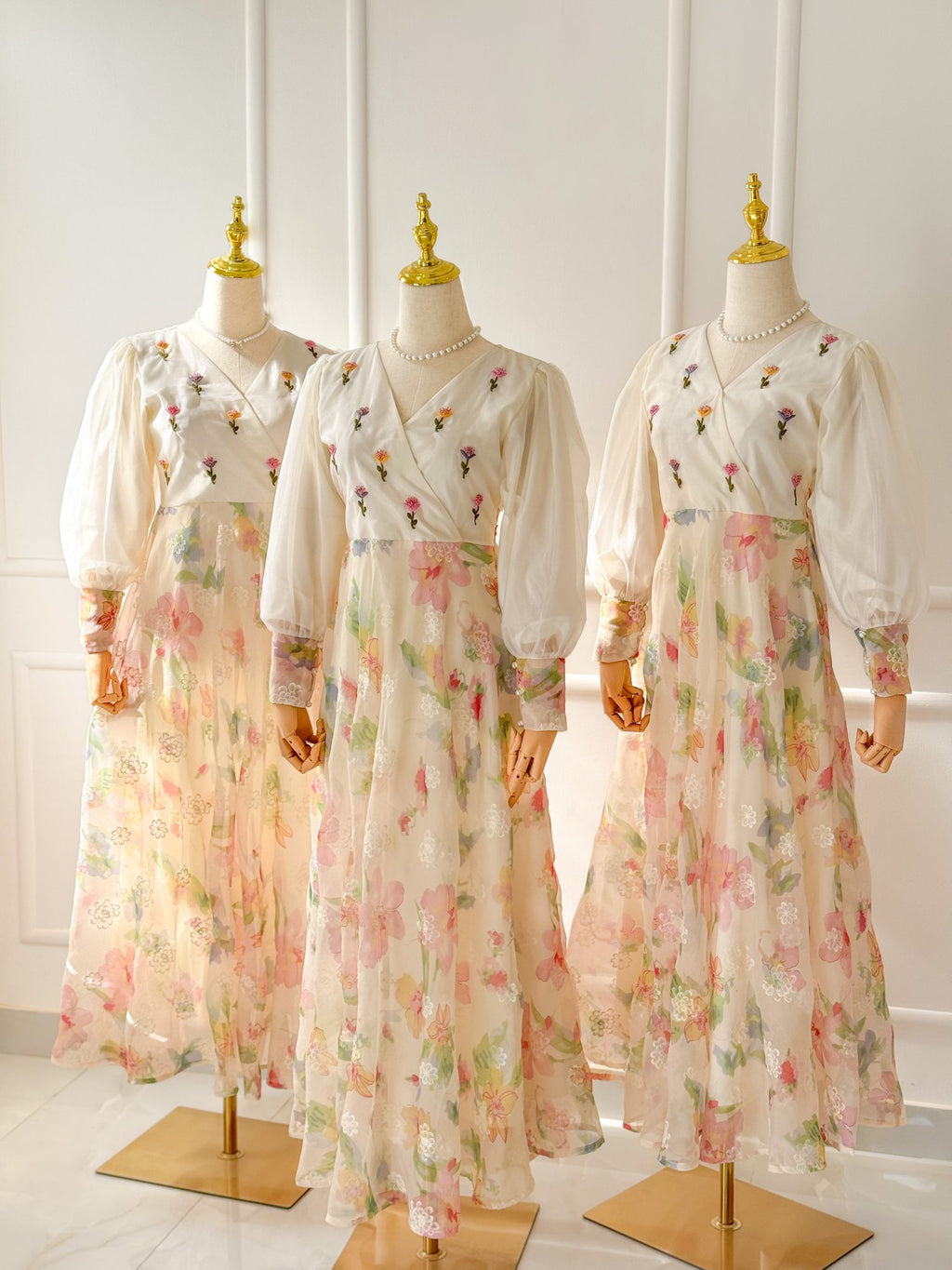 Spring Embroidered Long Dress
